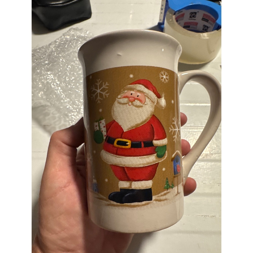 Royal Norfolk Coffee Mug Unisex OS Tan  Santa Claus Christmas Snowflake